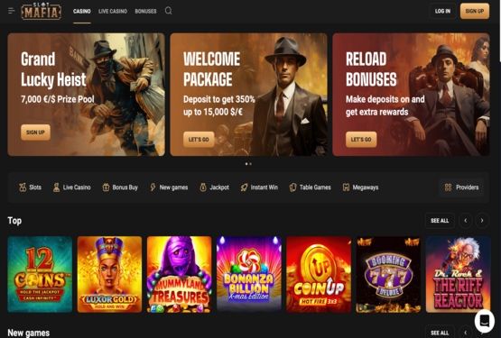 Hovedside p&aring; Slotmafia Casino Site