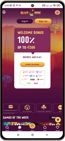 Slotvibe Casinos Hovedside p&aring; Mobilsk&aelig;rm