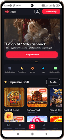 SpinEmpire Casinos Hovedside p&aring; Mobilsk&aelig;rm