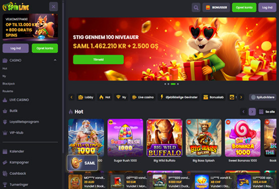 Hovedside p&aring; Spinline Casino Site