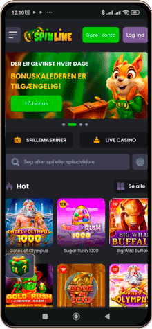 Spinline Casinos Hovedside p&aring; Mobilsk&aelig;rm