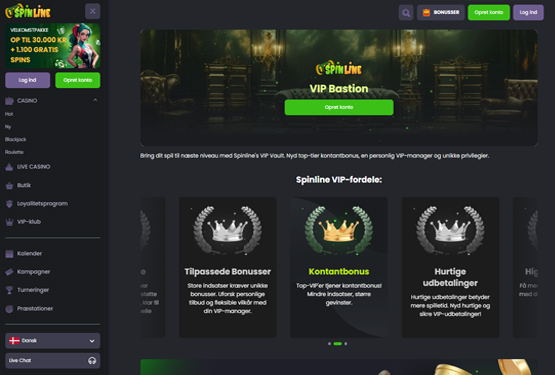 VIP program p&aring; Spinline Casino 