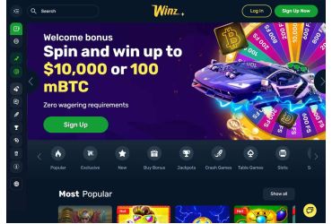 Winz io Casino forside