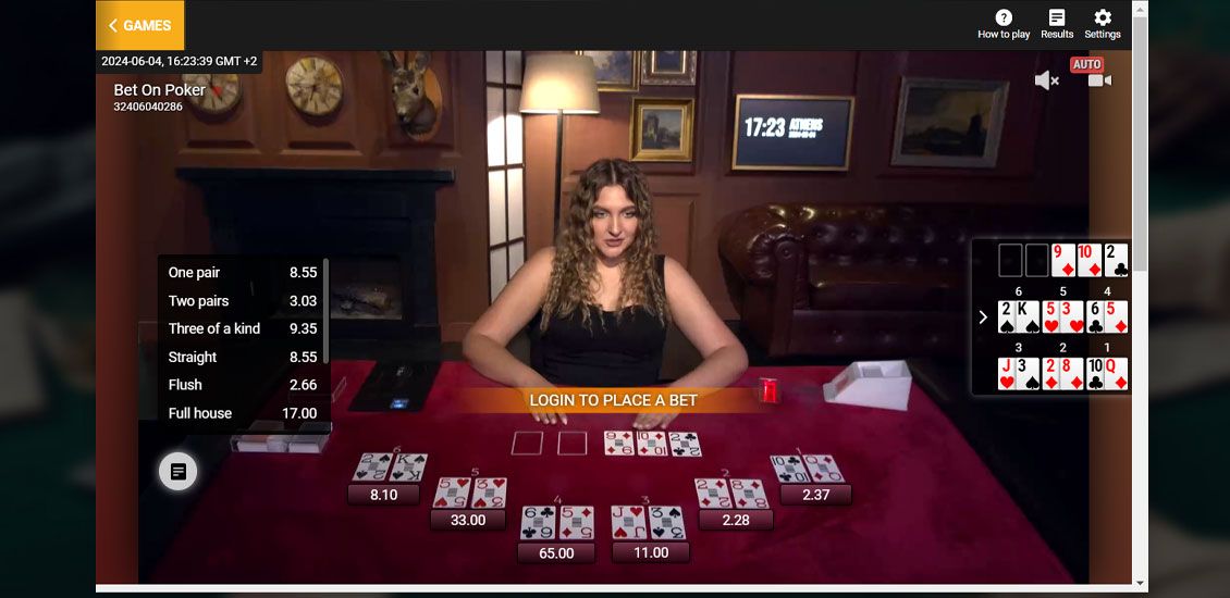 Live Poker-sk&aelig;rmbillede p&aring; Wolfy