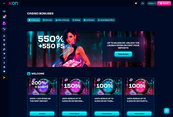 Bonusser og kampagner p&aring; Xon.bet Casino