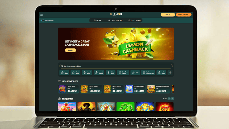 Lemon casino hovedside p&aring; notebook-sk&aelig;rmen