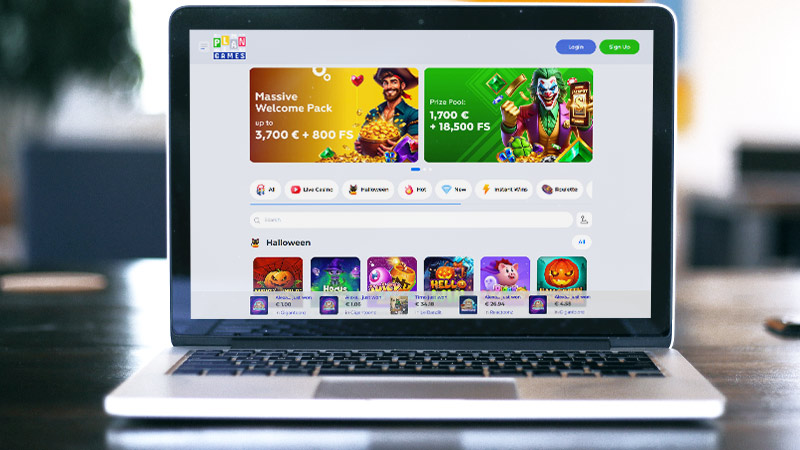 Plangames Casino hovedside p&aring; den b&aelig;rbare computersk&aelig;rm