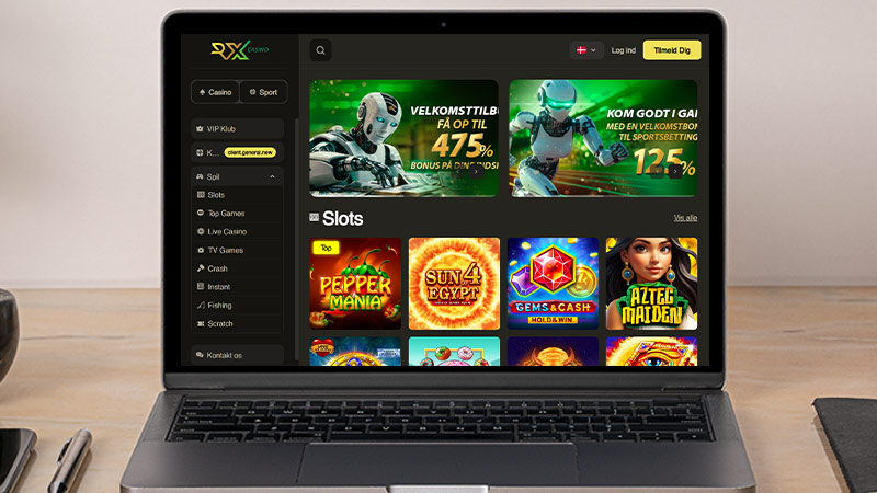 RX Casino hovedside p&aring; den b&aelig;rbare computersk&aelig;rm