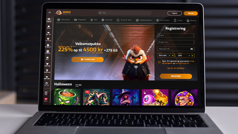 Hugo Casino hovedside p&aring; den b&aelig;rbare computersk&aelig;rm