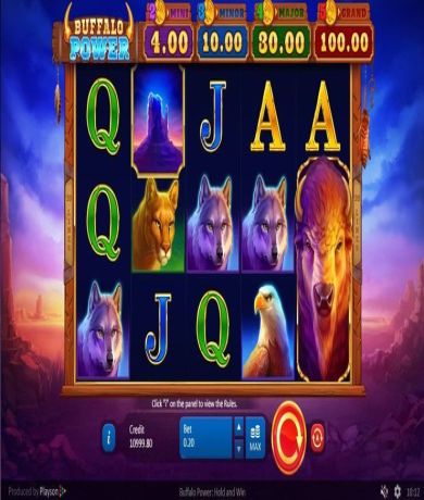Spil gratis lige nu p&aring; Buffalo Power Hold and Win slot online fra Playson | Danske Casinoer