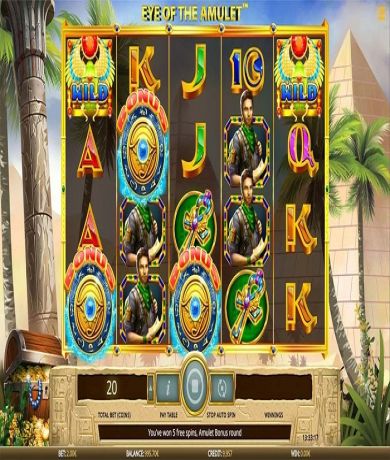 Spil gratis lige nu p&aring; Eye of the Amulet spillemaskine online fra iSoftbet | Danske Casinoer