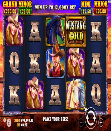Spil gratis lige nu p&aring; Mustang Gold online slot fra Pragmatic Play | Danske Casinoer