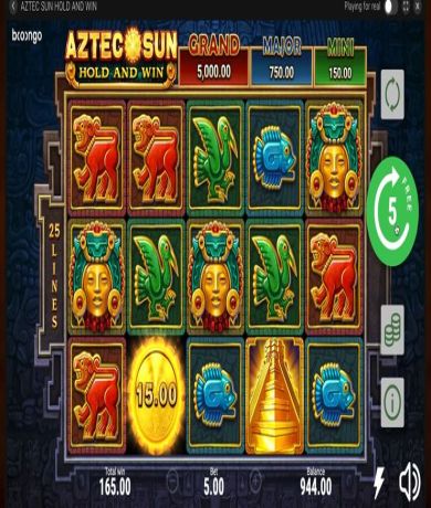 Spil gratis lige nu p&aring; Aztec Sun Hold and Win online slot fra Booongo | Danske Casinoer